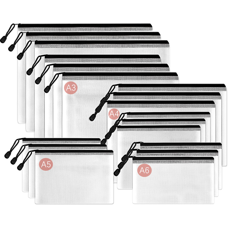 Portfolio Folder Zip - Tas Penyimpanan Ritsleting Jaring Tas Dokumen