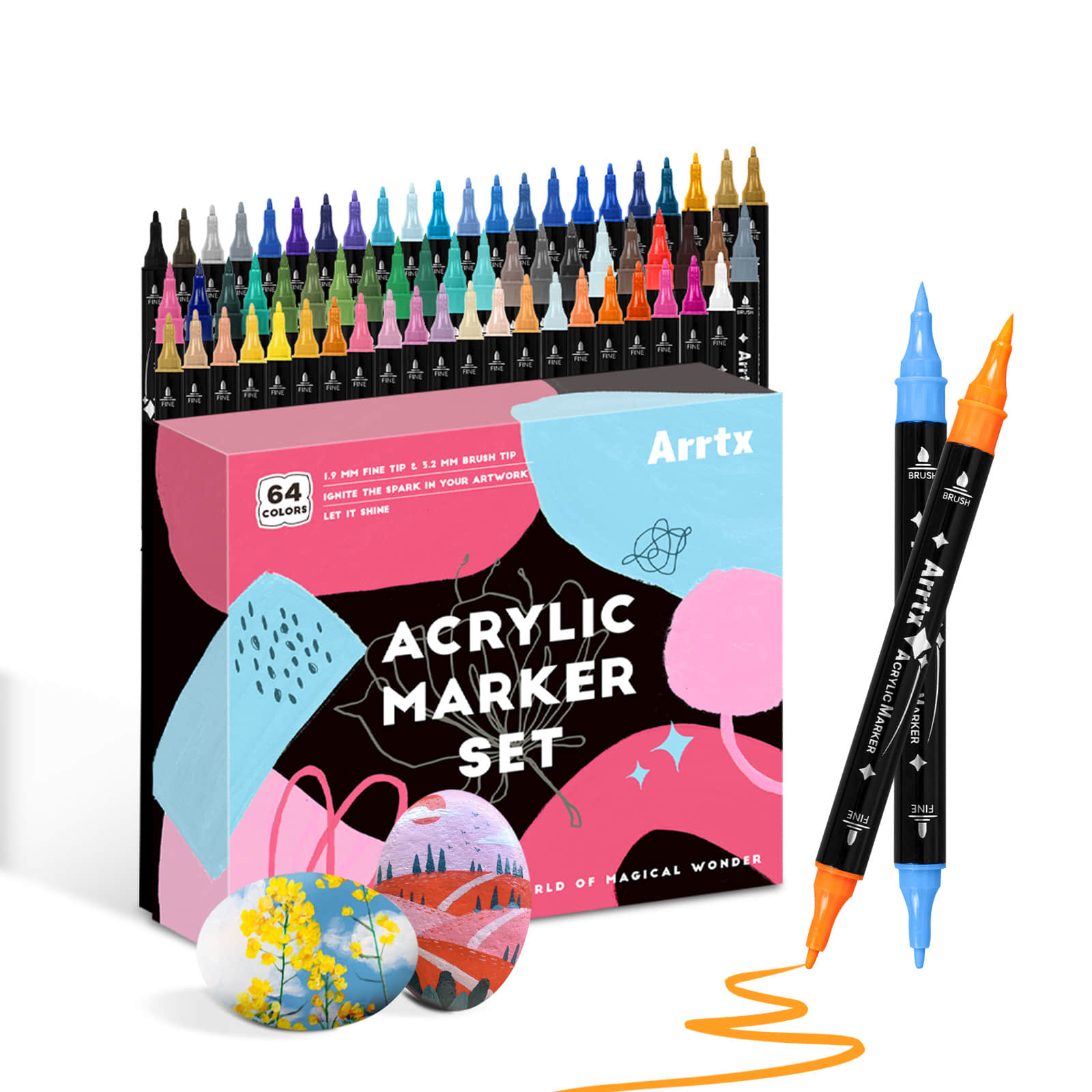 Copic Marker Classic - Arrtx 64 Warna Pena Cat Akrilik,