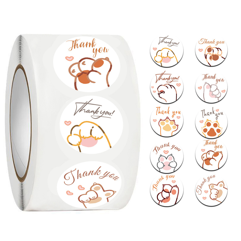 Sticker Label Roll - JCAC 500pcs/roll Stiker Terima Kasih Bentuk