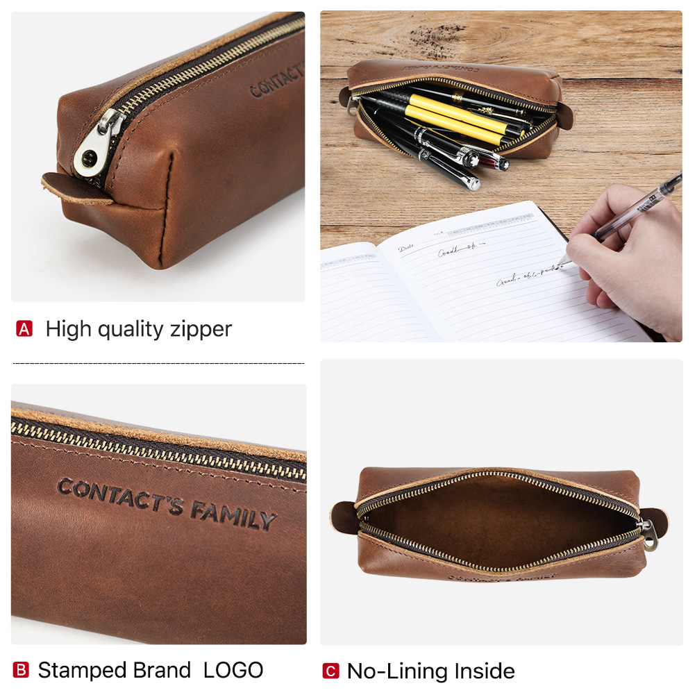 Tempat Pensil Kulit Retro Temp - Office Stationery Supply Business ulasan dan harga