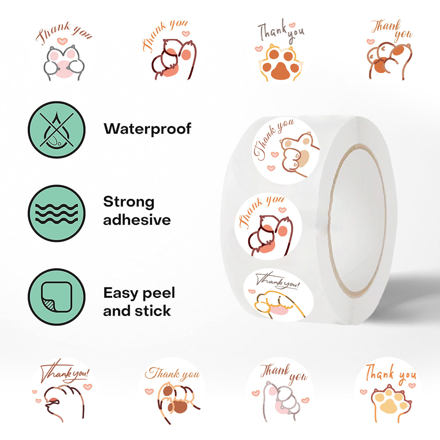 JCAC 500pcs/roll Stiker Terima - Sticker Label Roll ulasan dan harga